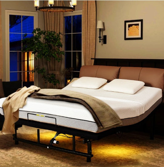 Adjustable Bed Base Frame Head And Foot Incline Quiet Motor King Size My Store