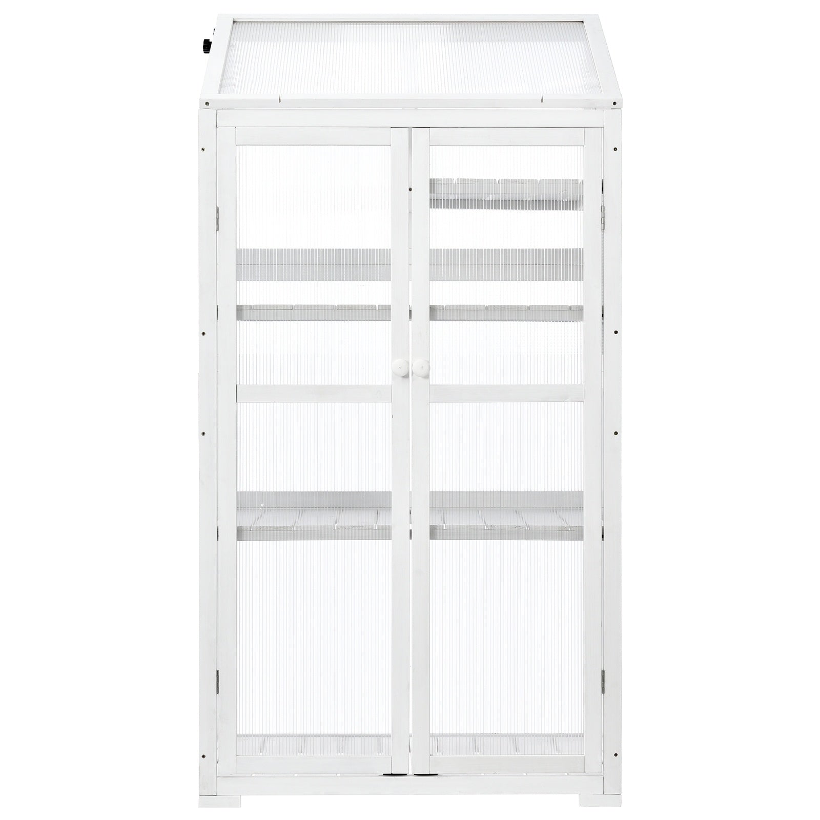 62in Wood Large Greenhouse With Wheels And Adjustable Shelf Inkedjoy