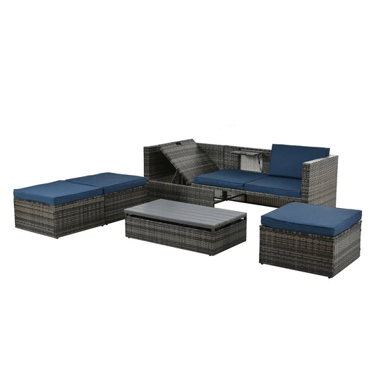 Patio Furniture, Outdoor Furniture, Seasonal PE Wicker Furniture,5 Set Wicker Furniture With Plywood My Store