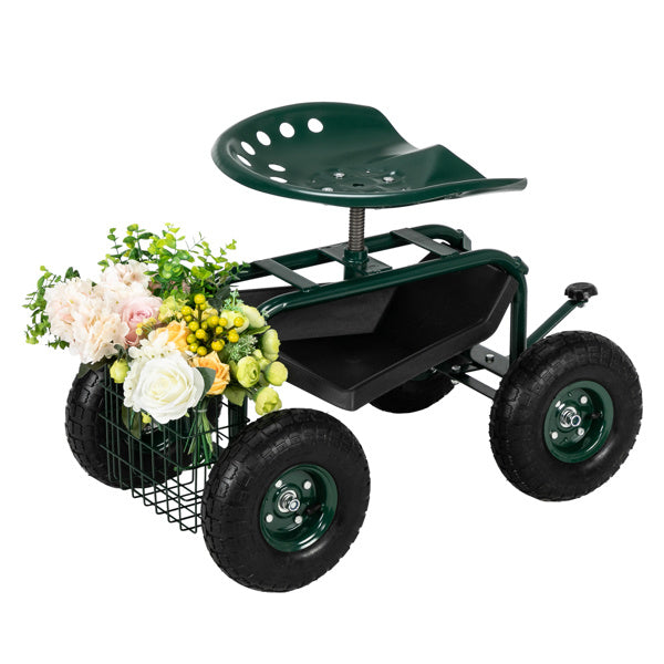 Deep Green Short Handle Garden Seat Car Inkedjoy