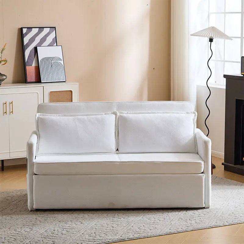 3-in-1 Convertible Sofa Chair Pull-out Sofa Bed, Convenient Folding Tray Table With USB And Type-C Charging Ports Modern Love seat My Store