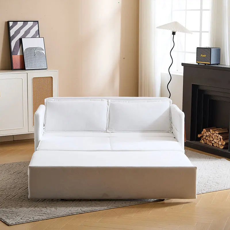 3-in-1 Convertible Sofa Chair Pull-out Sofa Bed, Convenient Folding Tray Table With USB And Type-C Charging Ports Modern Love seat My Store