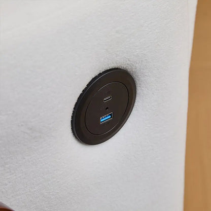 3-in-1 Convertible Sofa Chair Pull-out Sofa Bed, Convenient Folding Tray Table With USB And Type-C Charging Ports Modern Love seat My Store