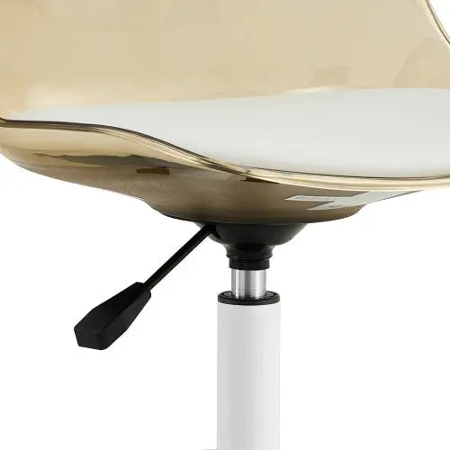 Modern Home Office Desk Chairs, Adjustable 360 Swivel Chair Engineering Plastic Armless Swivel Computer Chair With Wheels For Living Room, Bed Room Office Hotel Dining Room And Amber Brown My Store