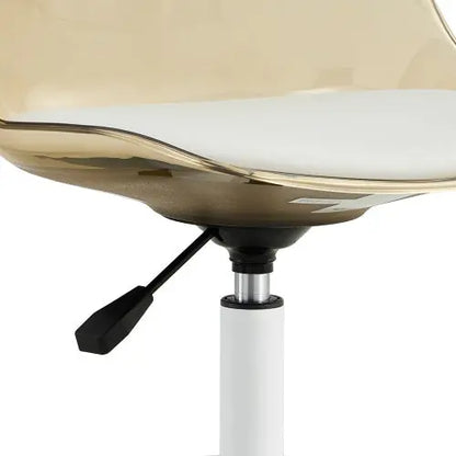Modern Home Office Desk Chairs, Adjustable 360 Swivel Chair Engineering Plastic Armless Swivel Computer Chair With Wheels For Living Room, Bed Room Office Hotel Dining Room And Amber Brown My Store