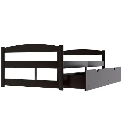 Twin Size Platform Bed, With Two Drawers, Espresso My Store