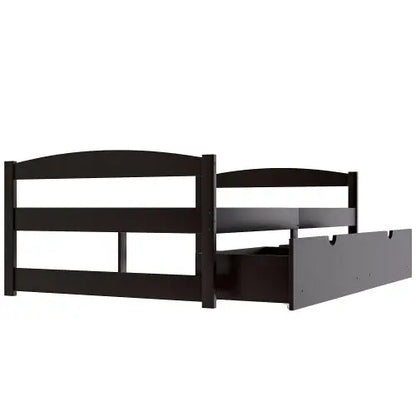 Twin Size Platform Bed, With Two Drawers, Espresso My Store