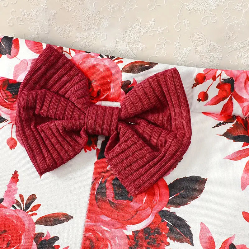 Newborn Baby Girl 'Hello I'm New Here' Romper Set Includes Floral Pants, Hat, Headband, & Coming Home Outfit My Store