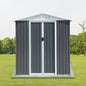 6FTx4FT Apex Roof Outdoor Tool Storage With Aluminum Alloy Frame And Sliding Door My Store