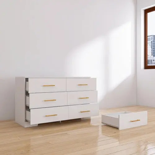 Large White Six Drawer Dresser My Store