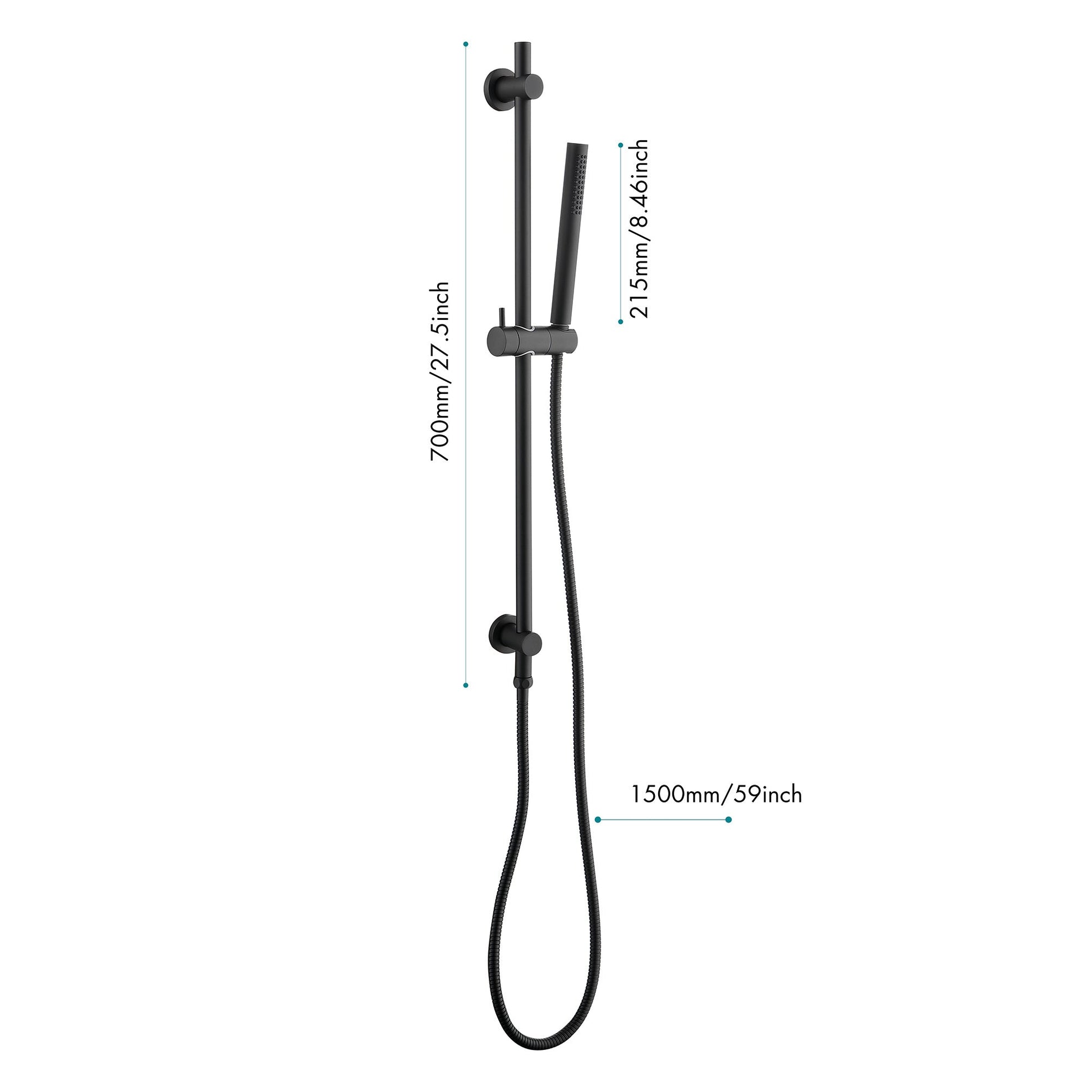 Handheld Shower head With 28 Inch Slide Bar And 59 Inch Hose Inkedjoy