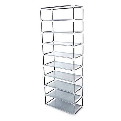Fashionable Room-saving 9 Lattices Non-woven Fabric Shoe Rack Coffee Inkedjoy