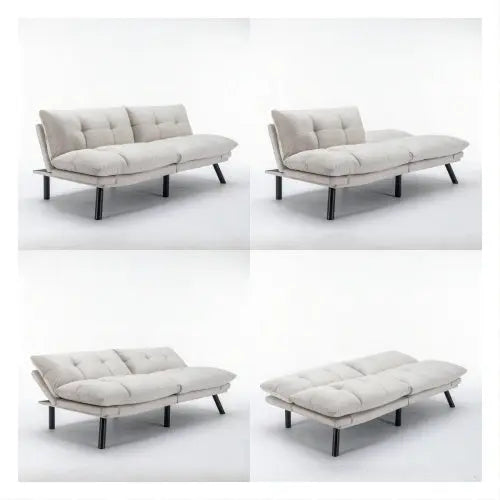 Cream Convertible Folding Modern Sofa Bed My Store
