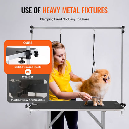 Two Arms With Clamp, 46'' Dog Grooming Station Inkedjoy