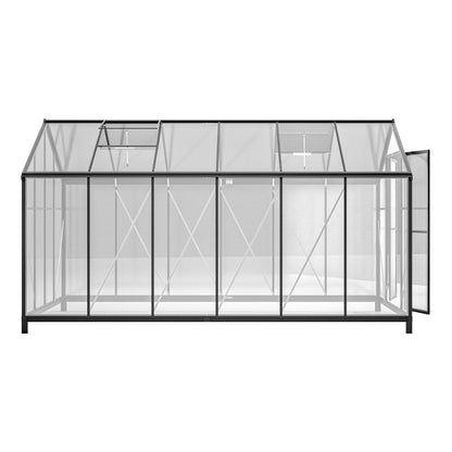 8' X 12' Heavy Duty Poly carbonate Greenhouse With Double Doors And Two Ventilation Windows Inkedjoy