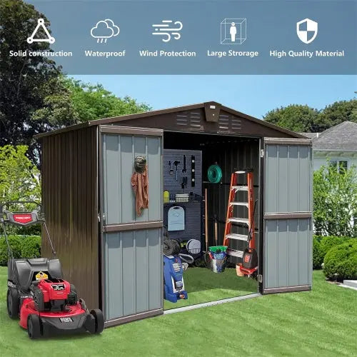 Outdoor Storage Shed 8.2' X 6.2', Metal Steel Utility Tool Shed My Store