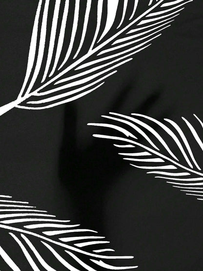 Women's Summer Sexy Cross V-neck Printed Off-the-Shoulder Dress Inkedjoy