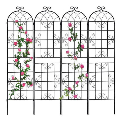 Metal Garden Trellis , Suitable For Climbing Plants, Outdoor Flower Stand - Black Inkedjoy