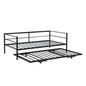 Double Metal Sofa Bed With Adjustable Wheels, Pop-up Wheels, Black My Store