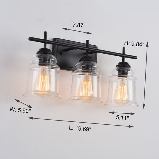 3-Light With Clear Glass Glacier Shade My Store