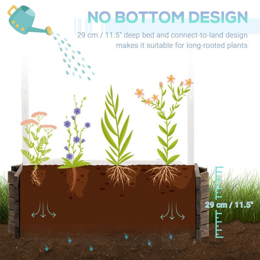 Wishing Well Planter, Wooden Raised Garden Bed Inkedjoy