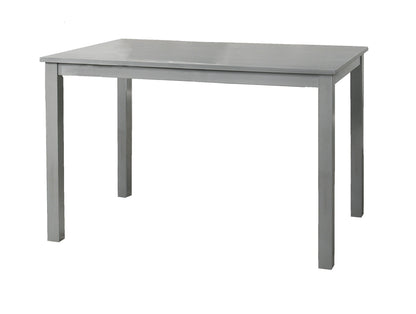 Grey Finish 5 Piece Dining Room Set Dining Table 4x Chairs Beige Fabric Chairs Inkedjoy