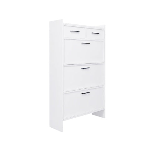 Shoe Rack 3 Doors With 2 Drawers With Open Space Inkedjoy