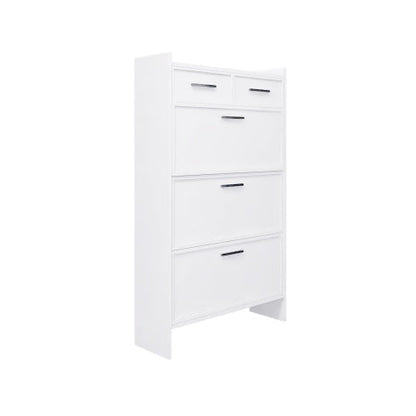 Shoe Rack 3 Doors With 2 Drawers With Open Space Inkedjoy