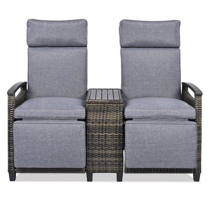 Lounge Chair Double Sofa, Adjustable Backrest Willow Inkedjoy