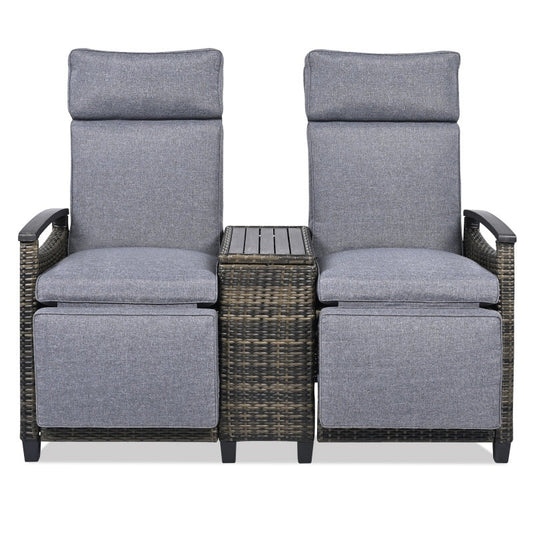 Lounge Chair Double Sofa, Adjustable Backrest Willow Inkedjoy