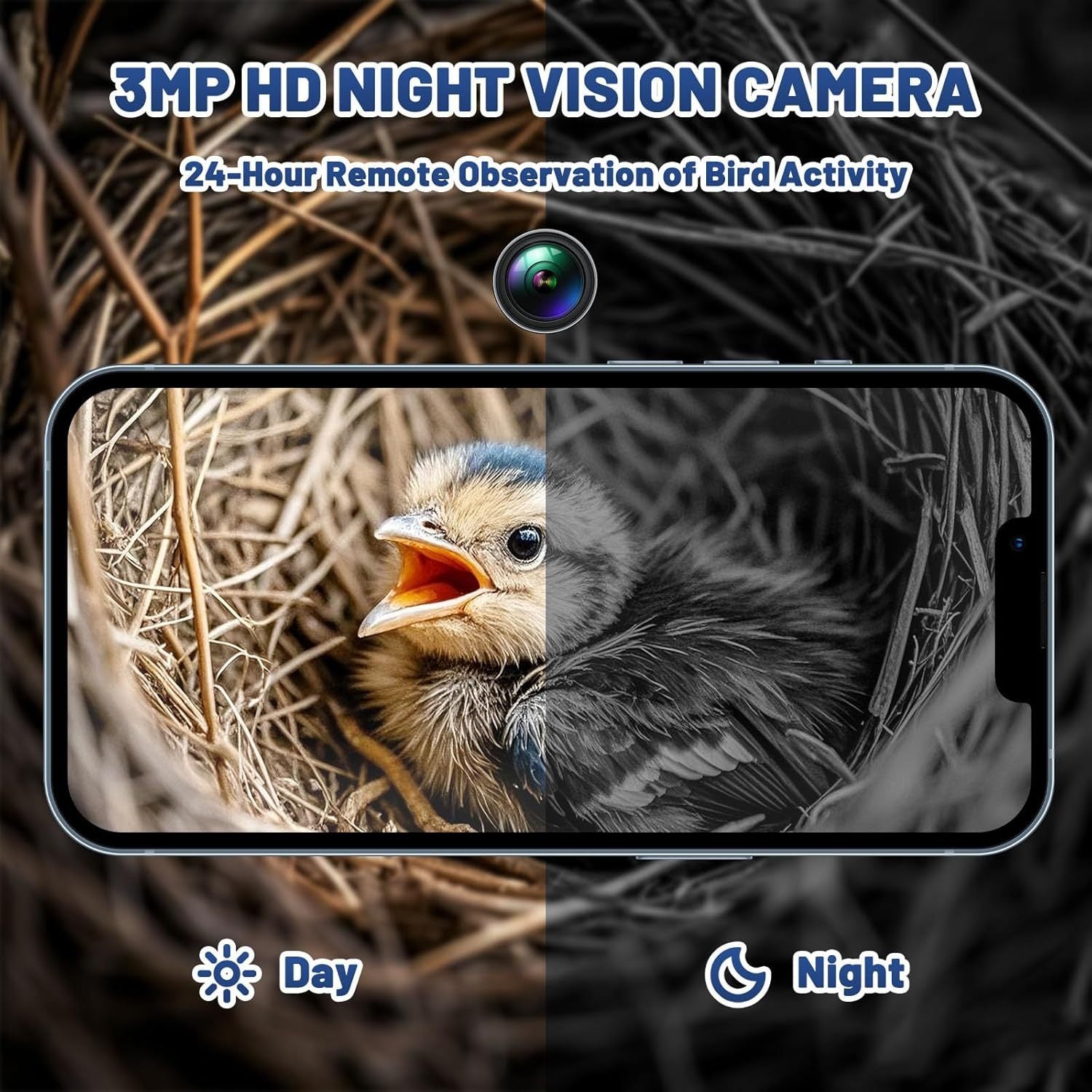 Smart Bird House,Bird Feeder With Camera -Blue My Store