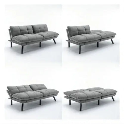 Light Grey Convertible Folding Modern Sofa Bed My Store
