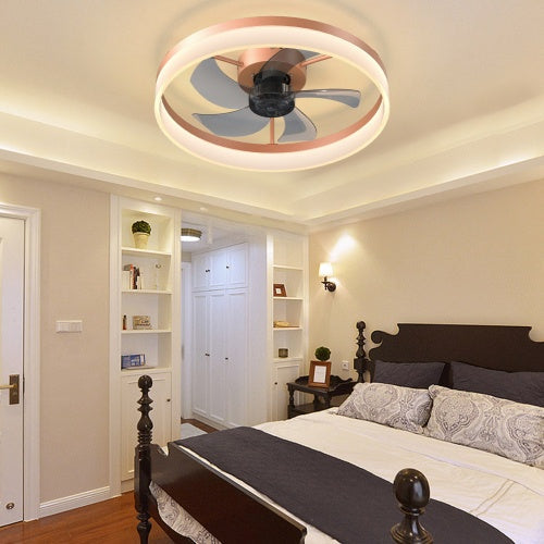 Ceiling Fan With Light Dimmable LED Recessed Mount Slim Modern Ceiling Fan Inkedjoy
