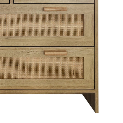 4 Drawers Rattan Cabinet For Bedroom, Living Room, Easy Assembly My Store