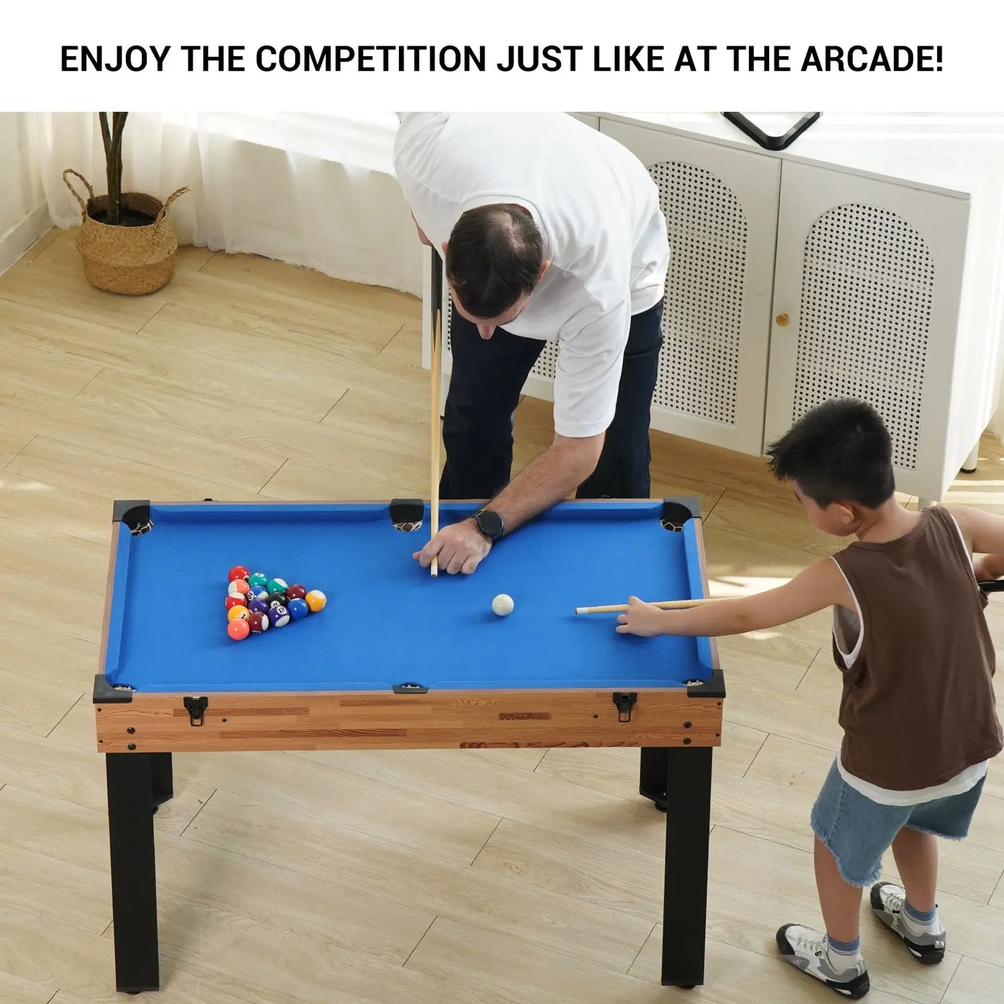 48in Folding Portable Combination Game Table  Set With Ping Pong, Air Hockey, Pool Billiards For Kids And Adults, Indoor And Outdoor Games My Store