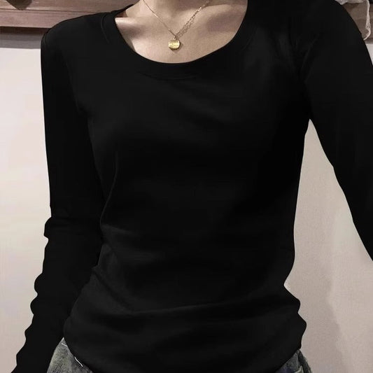 Solid Color Simple T-shirt Women's Top null