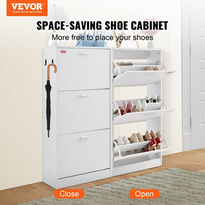 Shoe Cabinet With 3 Flip Drawers Inkedjoy
