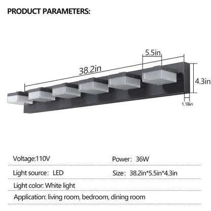 Modern 6 Lights Black LED Makeup Mirror Fixtures For Bathroom And Vanity Inkedjoy