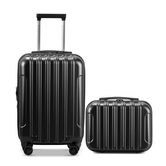 Vertical Pattern 2-Piece Set 20 Inch Expandable With 14 Inch Suitcase Inkedjoy