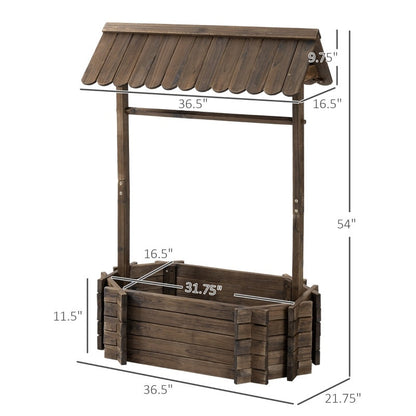 Wishing Well Planter, Wooden Raised Garden Bed Inkedjoy