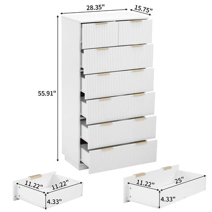 White P2 Density Board, Corrugated Surface, Six Layers And Seven Drawers, Drawer Cabinet My Store
