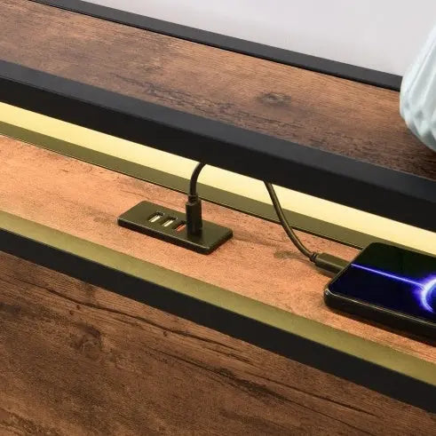 Wooden Platform Bed Frame With Lifting And Charging Station My Store