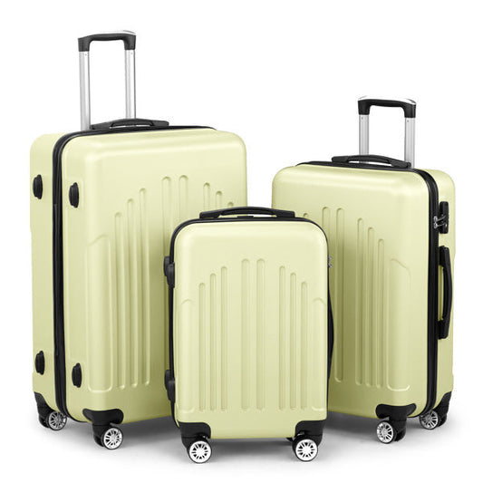 Curved Vertical Pattern Three In One ABS&PC Luggage Inkedjoy