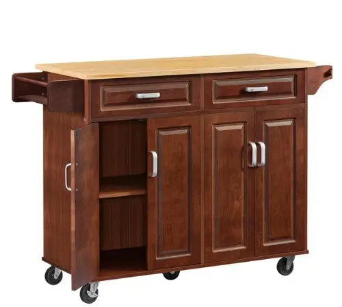 Mobile Kitchen Island Cart With 2 Drawers My Store