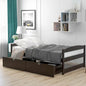 Twin Size Platform Bed, With Two Drawers, Espresso My Store