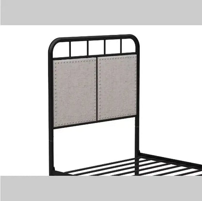 Double-size Linen Upholstered Platform Metal Bed Frame My Store