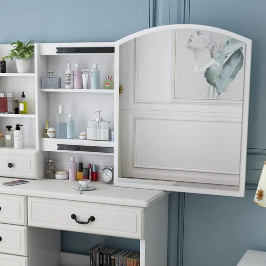 Vanity Desk With Mirror & Lights My Store