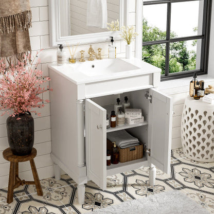 Vanity With Top Sink, 2-Tier Modern Bathroom Storage Cabinet My Store