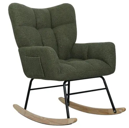 Modern Rocking Accent Chair- Deep Green My Store