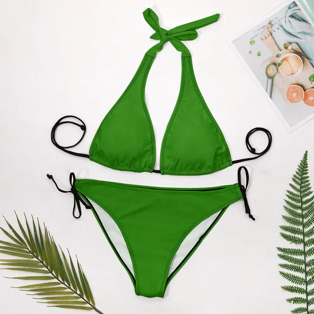 V-Neck Bikini Swimsuit Inkedjoy